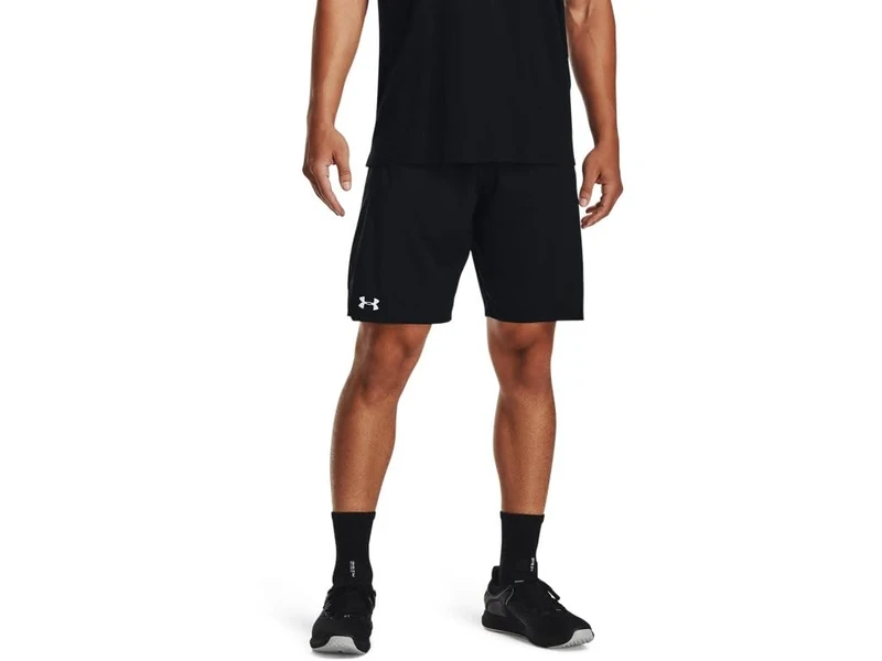 Under Armour Mens Locker 9In Pocketed Short, Black / White, 4X-Large