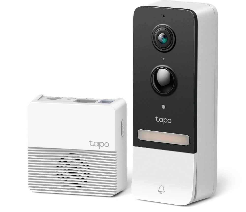 Tapo D230S1 Video Doorbell Battery (Video Doorbell), Doorbell with Camera, 2K 5MP, Colour Night Vision, Ultra Wide Field of View, Removable Battery, AI Detection, with Chime