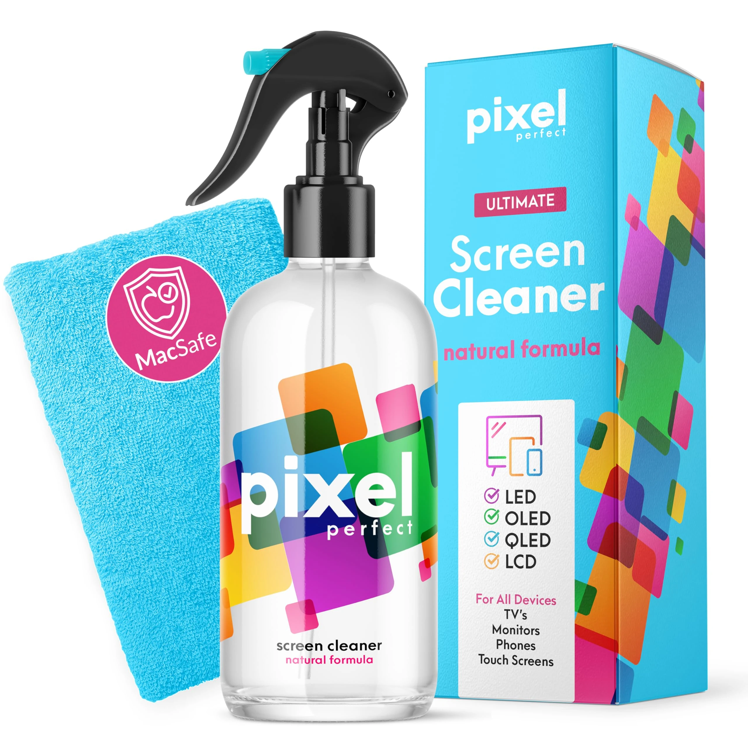 500ml | 16.9oz Screen Cleaner Kit for LED, OLED, QLED, LCD TV, Laptops, Monitors, Phones, Tablets, Premium Natural Spray Cleaning Kit