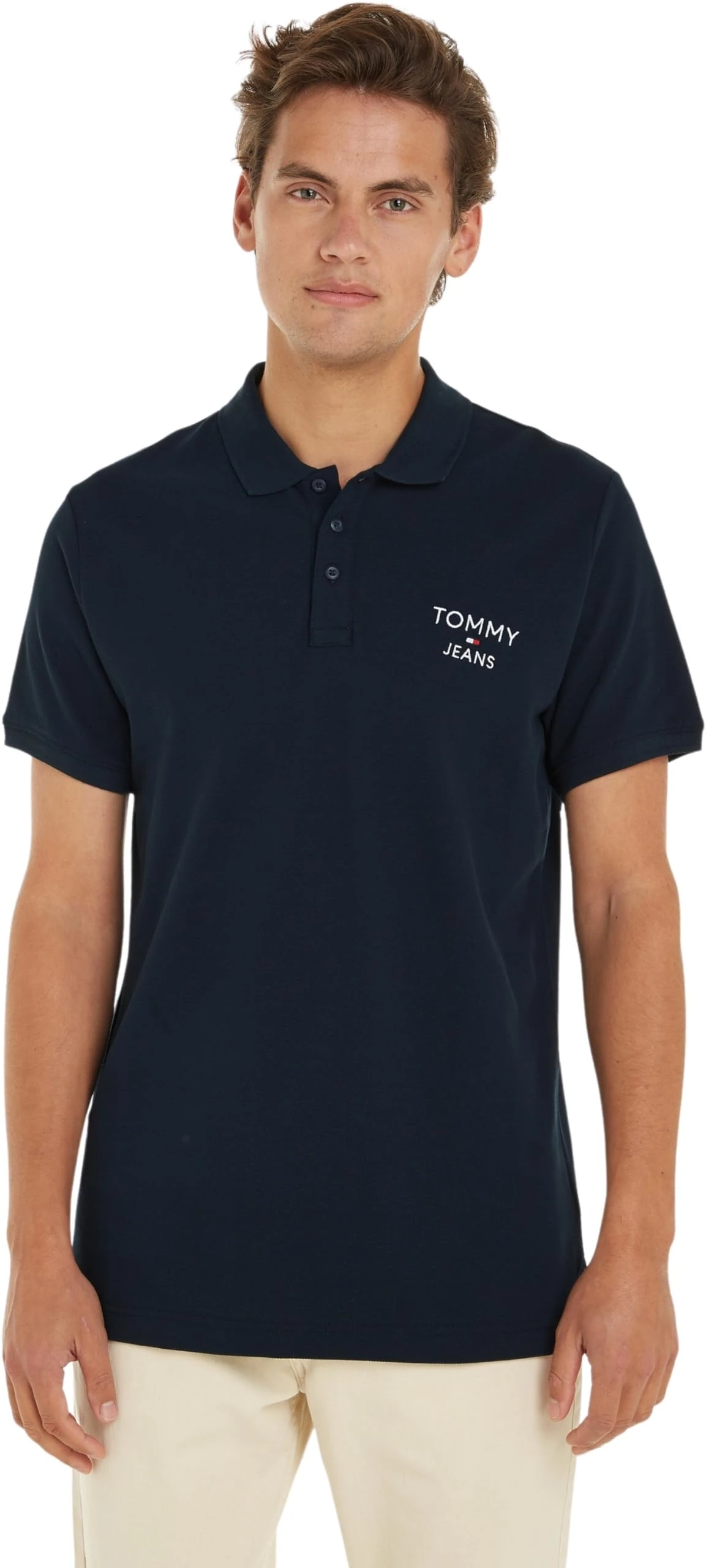Tommy Jeans Men's Tjm Slim Corp Polo S/S Polos, Dark Night Navy, S