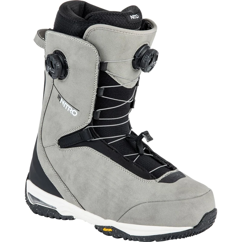 Nitro Men's Chase Dual Boa, All Mountain Freeride Freestyle Premium Boat, Snowboard Boot, Stone, MP 29.5 // EU 44 2/3 // US 11.5