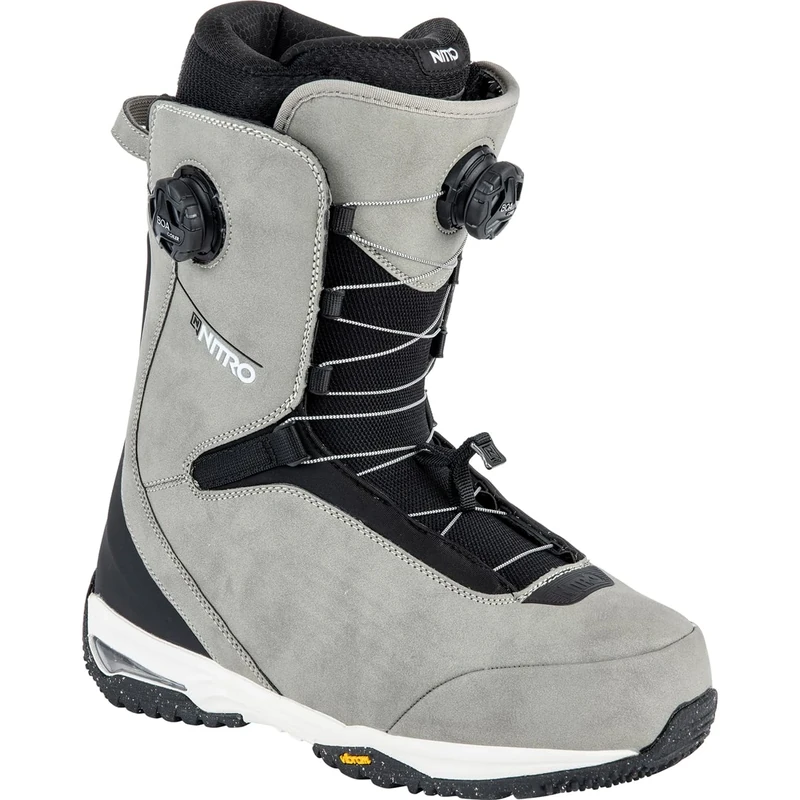 Nitro Men's Chase Dual Boa, All Mountain Freeride Freestyle Premium Boat, Snowboard Boot, Stone, MP 26.5 // EU 40 2/3 // US 8.5