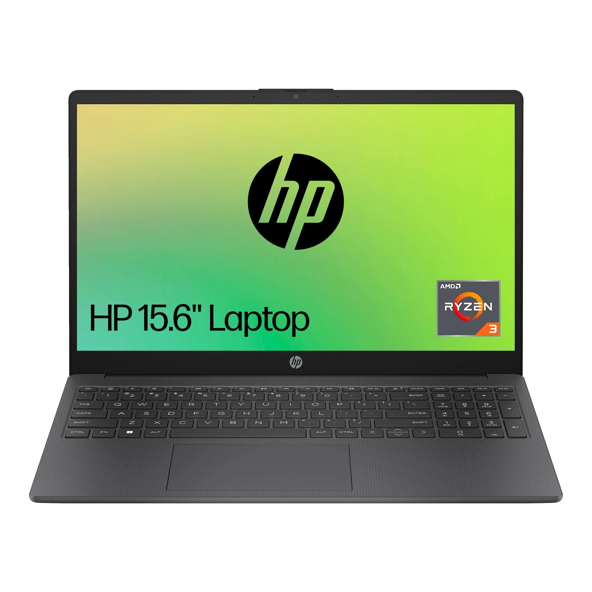 HP 15.6" Laptop , AMD Ryzen 3-7320U Processor , 4 GB RAM , 128 GB SSD , AMD Radeon Graphics , FHD Display , Up to 10hrs battery , Win 11 , Dual Speakers , Chalkboard Gray , 15-fc0003sa