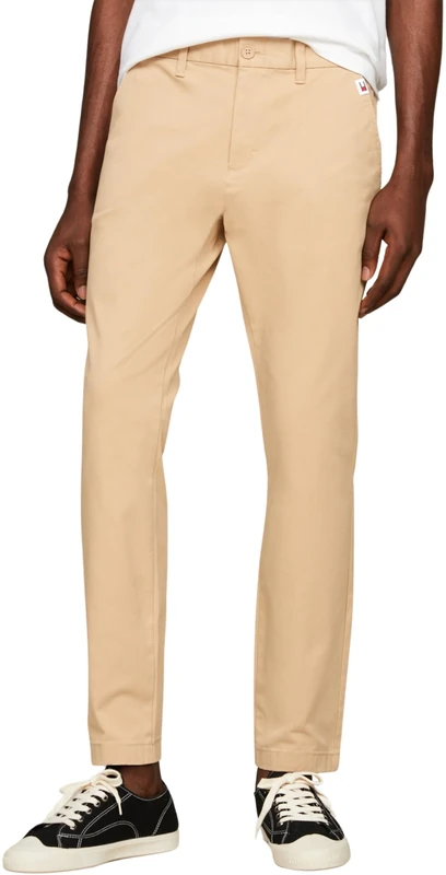 Tommy Jeans Men Trousers Austin Slim Fit Chino, Beige (Tawny Sand), 34W/34L
