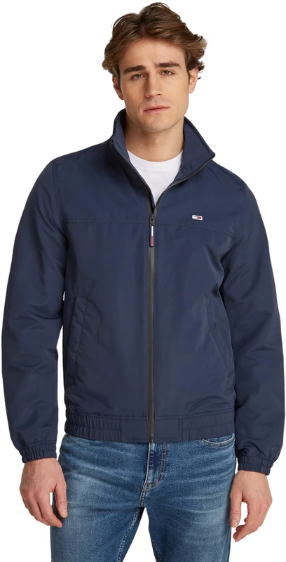 Tommy Jeans Men’s Essential Casual Bomber Jacket, Blue (Dark Night Navy), S