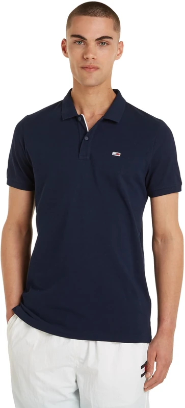 Tommy Jeans Men's Slim Fit Short Sleeve Polo Shirt, Blue (Dark Night Navy), 6XL