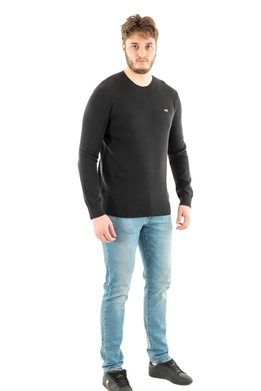 Tommy Jeans Mens Tjm Slim Essential Light Sweater Dm0dm18895 Pullovers, Black (Black), XL UK