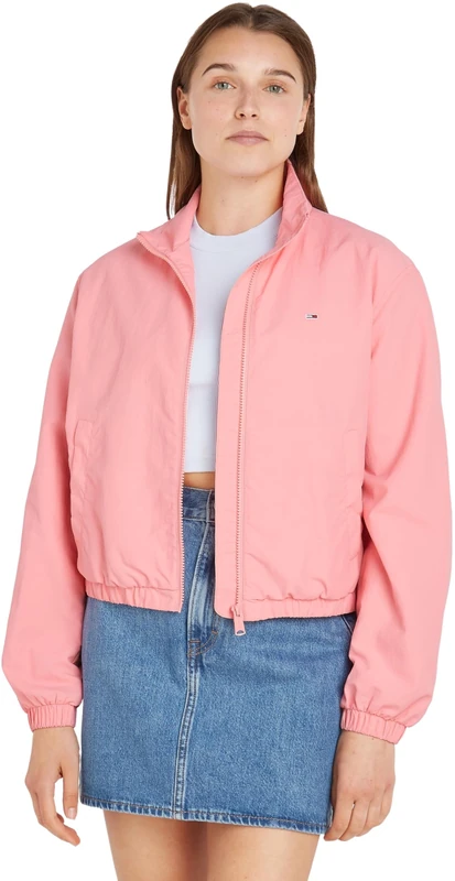Tommy Jeans Women Jacket Windbreaker for Transition Weather, Pink (Tickled Pink), XS