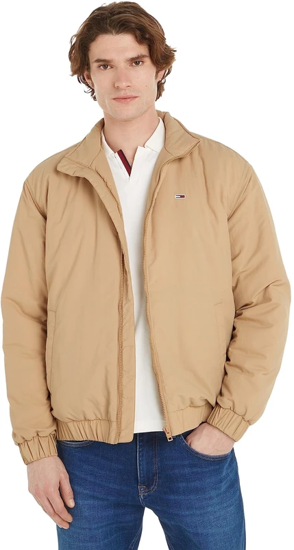 Tommy Jeans Men Jacket for Transition Weather, Beige (Tawny Sand), 6XL