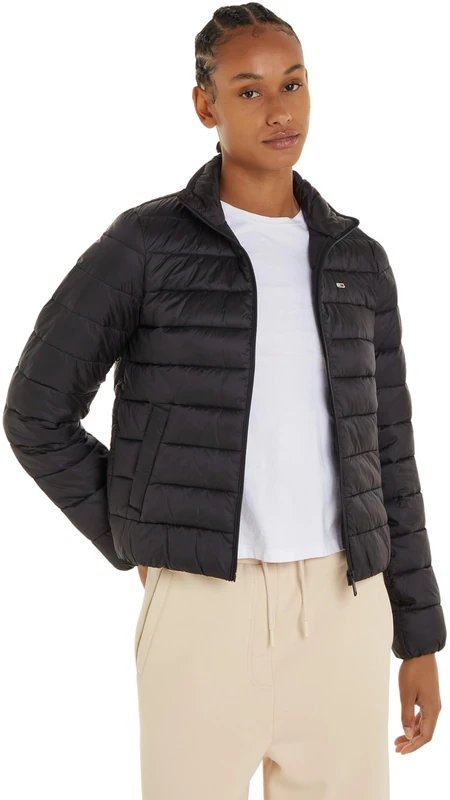 Tommy Jeans Women's Tjw Quilted Zip Through Dw0dw17746 Padded Jackets, Black, XXS - Image 1