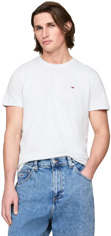 Tommy Jeans Men's Tjm Xslim 2pack Jersey Tee Ext Dm0dm15381 S/S Knit Tops, Multi (Silver Grey / Dark Night Navy), XS
