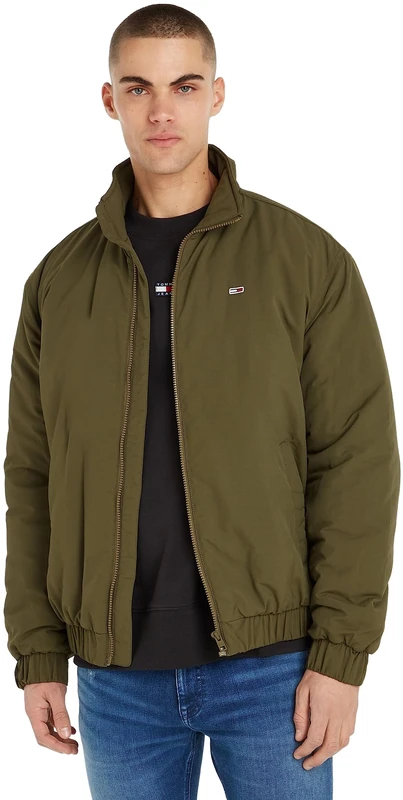 Tommy Jeans Men Jacket for Transition Weather, Green (Drab Olive Green), 6XL