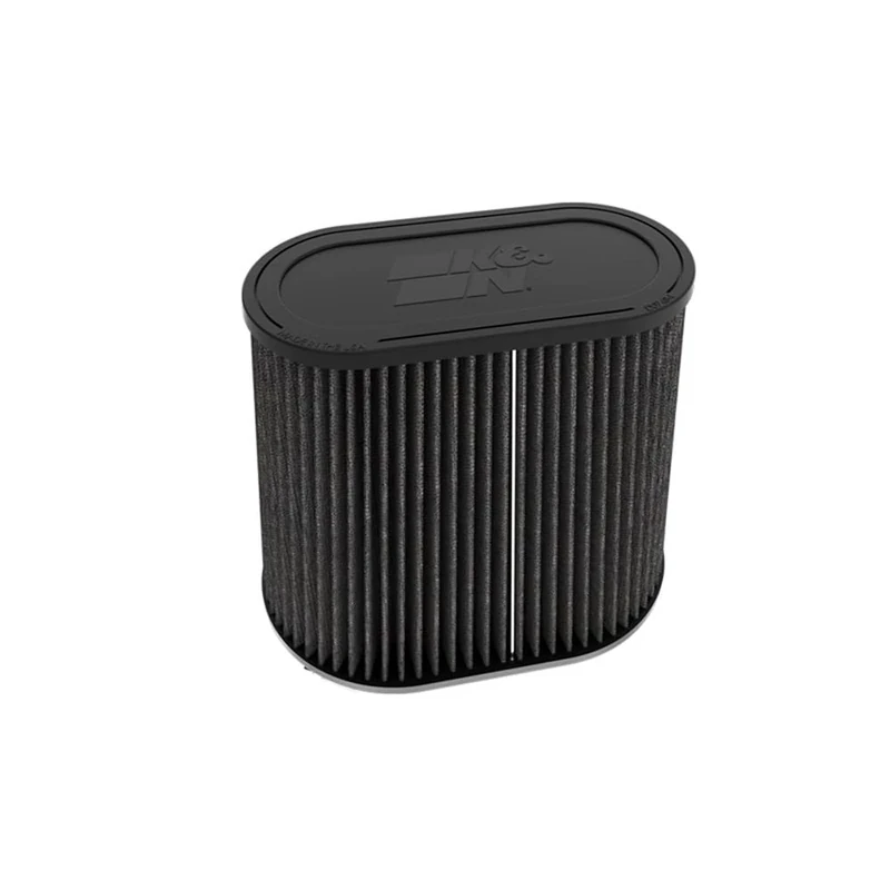 K&N Black Universal Dryflow Oval/Conical Air Filter 72mm dual flange, 152mm x 229mm base, 191mm x 94mm top, 191mm height (RU-3136HBK)