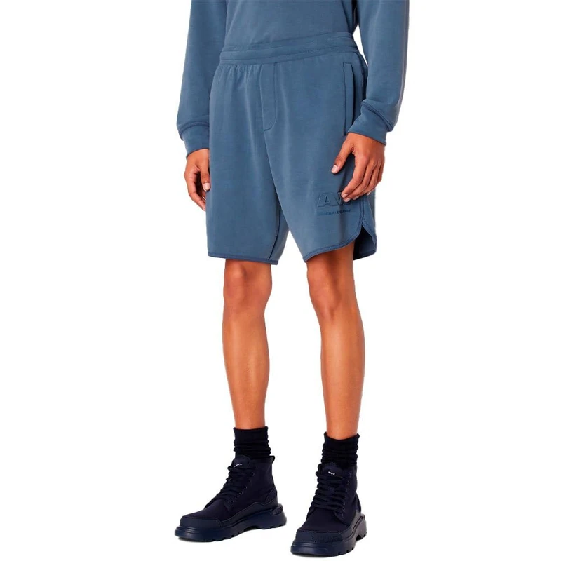 Armani Exchange Men's Modal Cotton Debossed Logo Casual Shorts Blue AVIO, M, Blue Avio, M