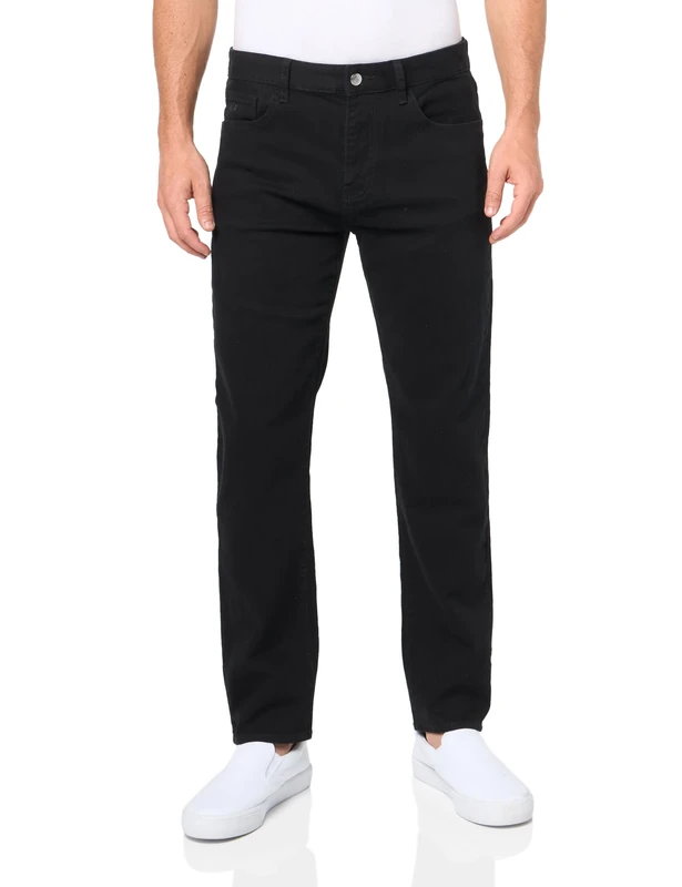 Armani Exchange Men's J13 Slim Fit Stretch Cotton Bull Denim Pants Jeans, Black, 28