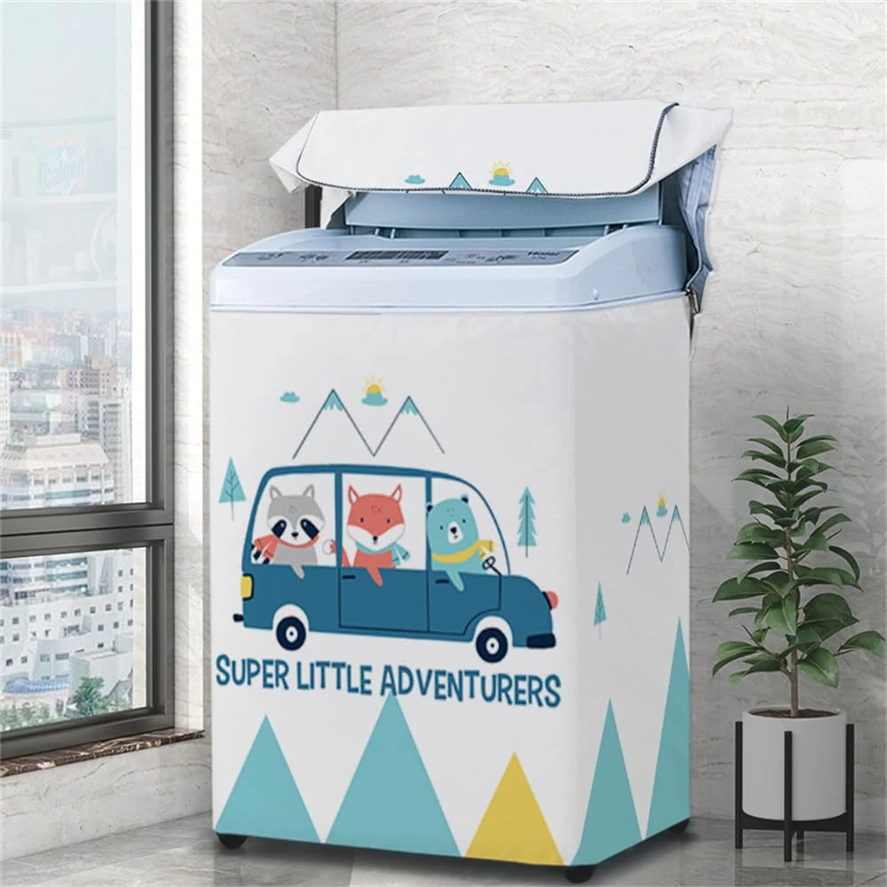 Odot Washing Machine Cover, Top Load Waterproof Dustproof Washer Machine Dryer Protector Sunscreen Washer Dryer Cover for Home Accessory (Fox,2XL)