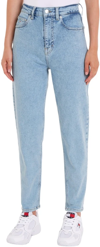 Tommy Jeans Women's Mom Slim Uh Cg4215 Denim Pants, Denim Light, 24W / 34L