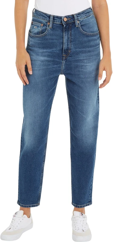 Tommy Jeans Women's Mom Jean Uh Tpr Bh5152 Denim Pants, Denim Medium, 26W / 28L