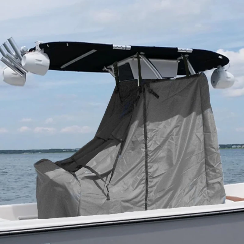 Boat T-Top Center Console Cover, Waterproof 600D Oxford Cloth Navy-Grade Wear-resistant (Grey, 122 x 175 x 180 cm (W x L x H)) - Image 1