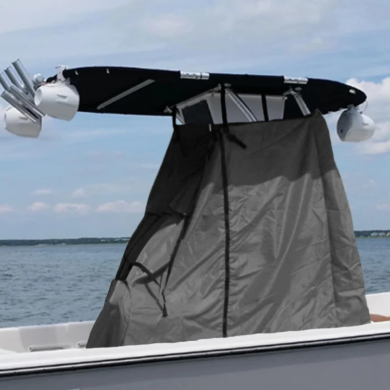 T-Top Center Console Cover for Boat - 600D Waterproof Marine Grade Canvas, Heavy Duty (Grey, 48" W x 60" L x 66" H)