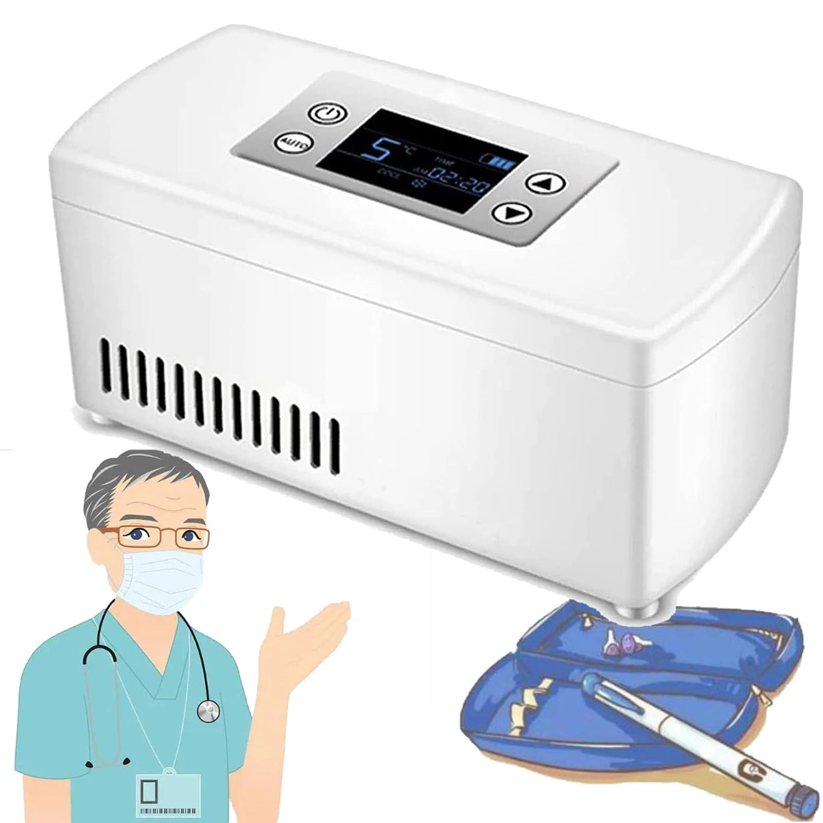 SACLMD Portable Insulin Cooler, Mini Medical Fridge for Travel, Car, Boat, Office, Home, 306 Cubic Centimeters, 10200 mAh