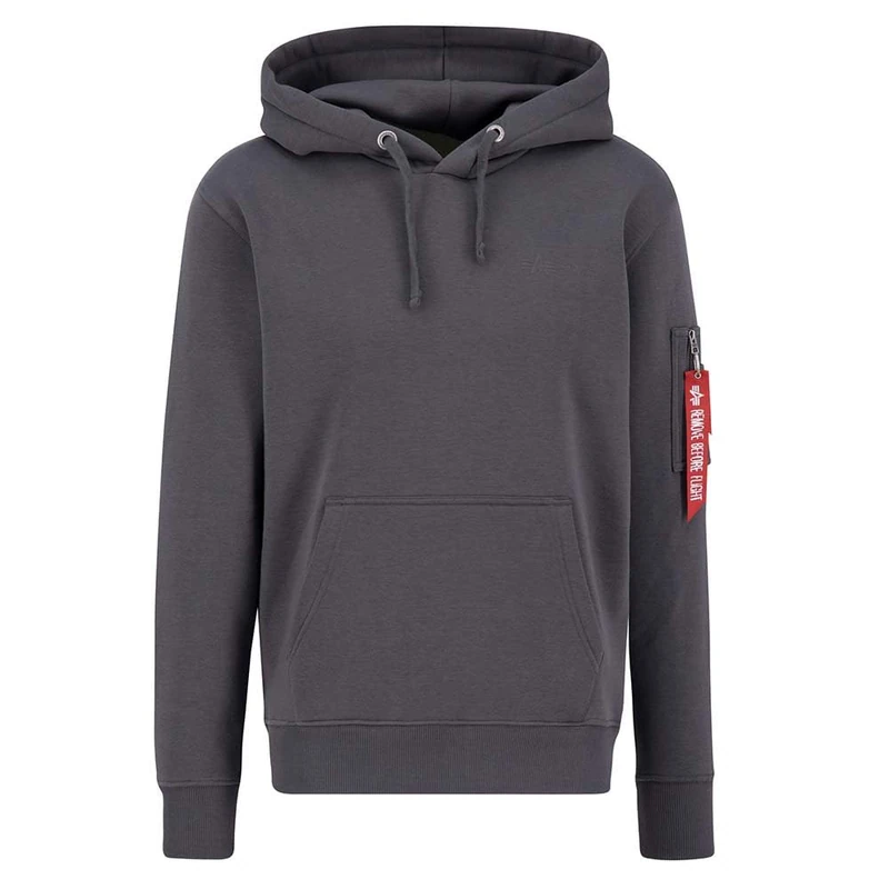 Alpha Industries Men's Air Force Hoody Hooded Sweat Sweatshirt, Vintage Grey, XS