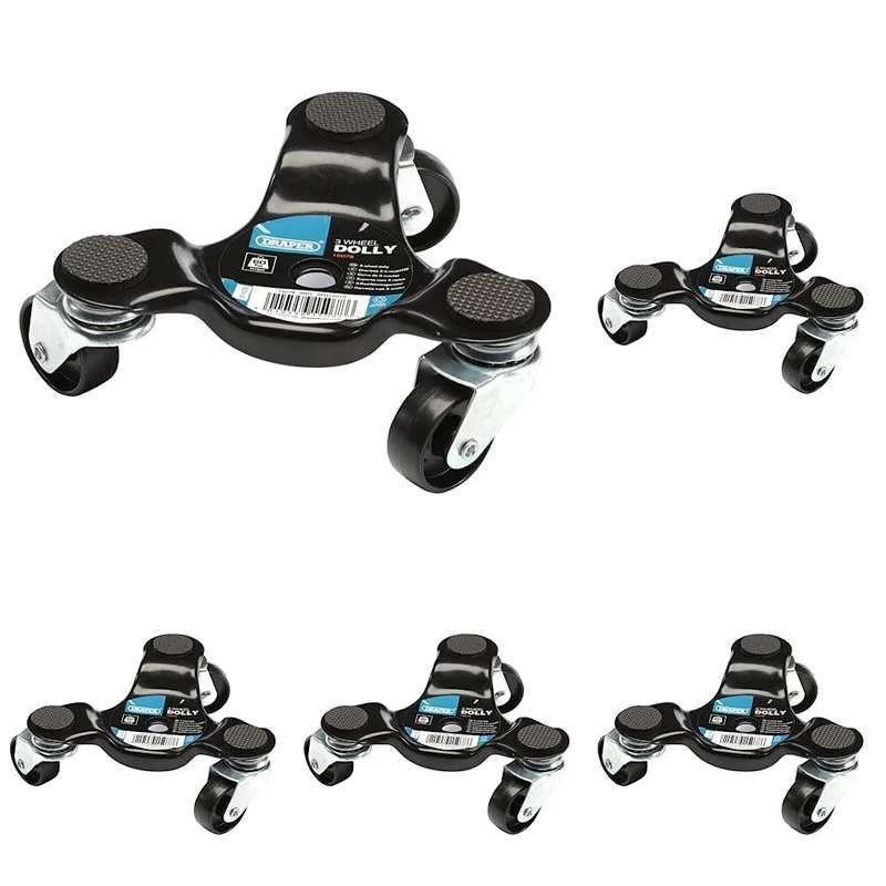 Draper 15078 3 Wheel Dolly 60 kg Capacity,Black (Pack of 5)