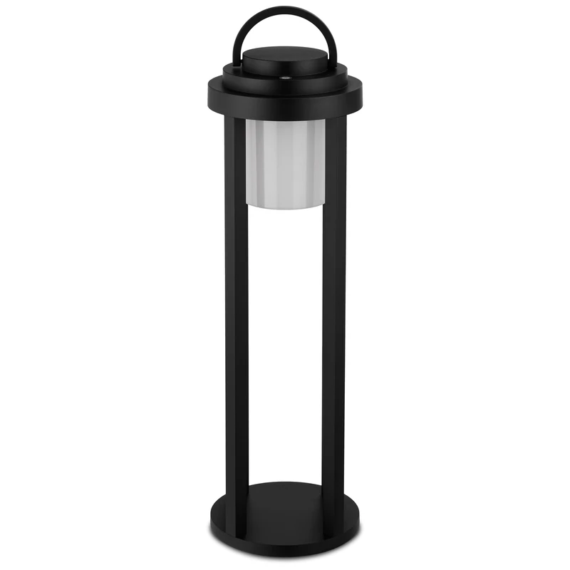REV CAGE LED Battery Lantern 500 Outdoor Lamp with Practical Dimming Function, Round Table Lamp, Garden Decoration, Balcony Decoration, Black