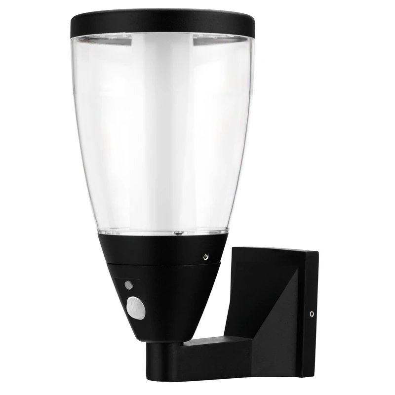 REV LUMUS 160 Solar Wall Light, Outdoor Light with Motion Sensor, LED Outdoor Spotlight, 200 Lumens, 3000 K, 2 W, IP65, Black