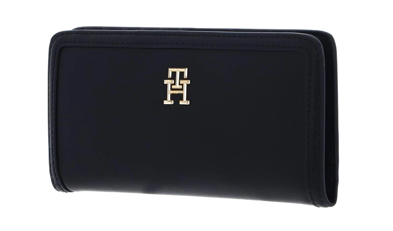 Tommy Hilfiger, Women, TH Monotype Large Slim Wallet, Wallets, Blue, One Size - Image 1