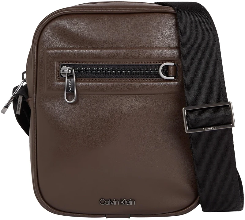 Calvin Klein Men Shoulder Bag Elevated Reporter Small, Brown (Java Brown Smooth), One Size