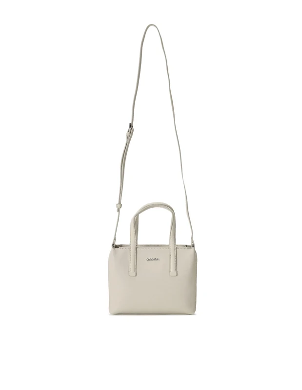 Calvin Klein Women's Ck Must Mini Tote_Pu/Nubuck Crossovers, Dk Ecru, One Size