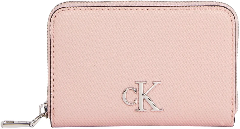 Calvin Klein Jeans WoMen's Minimal Monogram M Zip Around T Keyfobs, Pale Conch, One Size