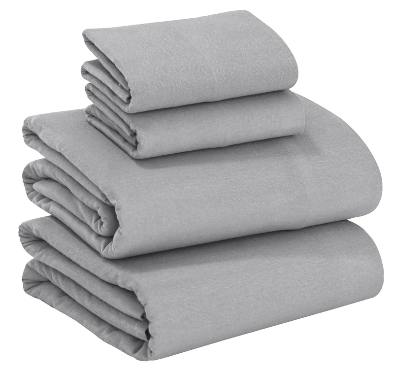 Ruvanti 100% Cotton Flannel Sheet Set - Lunar Grey - King