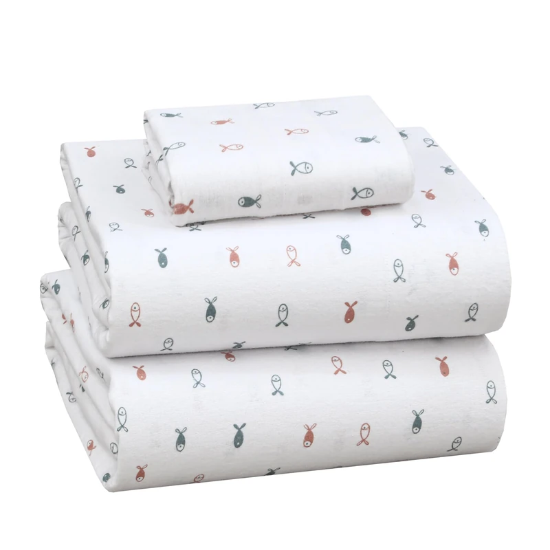 Ruvanti Flannel Sheets King Size - 100% Cotton Brushed Flannel Bed Sheet Sets - Deep Pockets 16 Inches (fits up to 18") - All Seasons Breathable & Super Soft - Warm & Cozy - 4 Pcs - Penguin Whistle