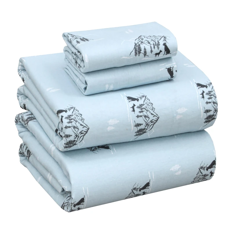 Ruvanti Flannel Sheets Queen Size - 100% Cotton Brushed Flannel Bed Sheet Sets - Deep Pockets 16 Inches (fits up to 18") - All Seasons Breathable & Super Soft - Warm & Cozy - 4 Pcs - Wanna Play