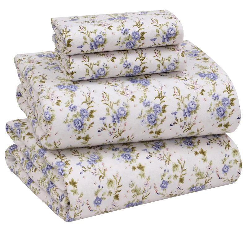 RUVANTI Flannel Sheets Full Size - 100% Cotton Brushed Flannel Bed Sheet Sets - Deep Pockets 16 Inches (fits up to 18") - All Seasons Breathable & Super Soft - Warm & Cozy - 4 Pcs - Sand Rose