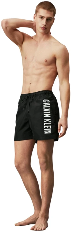 Calvin Klein Men's Medium Drawstring Mid Length Swim Shorts, Black (Pvh Black), 3XL