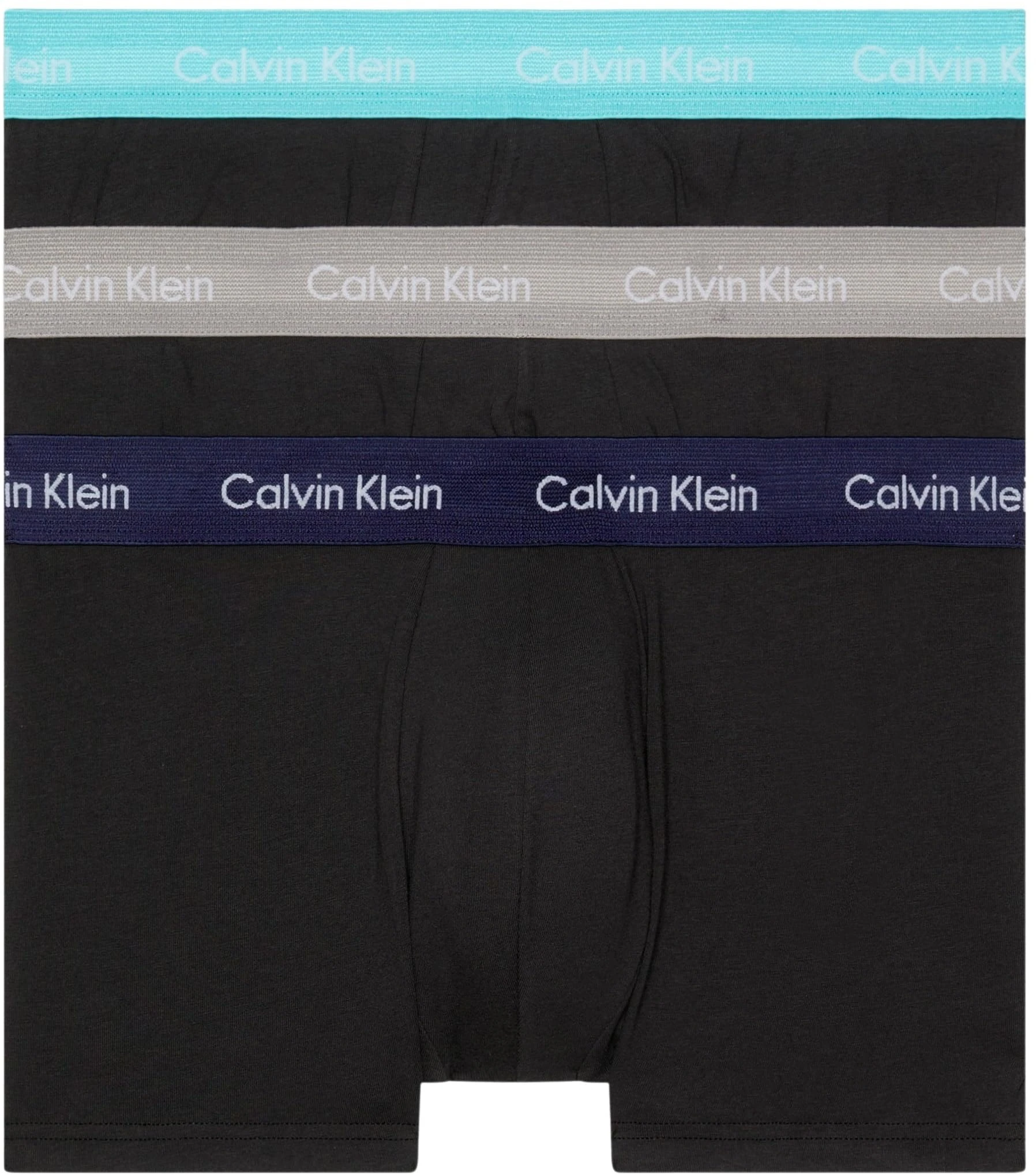 Calvin Klein Men’s 3 Pack Low Rise Trunks, Black (B- Cool Wtr, Gry Sand, Evn Bl Wbs), M