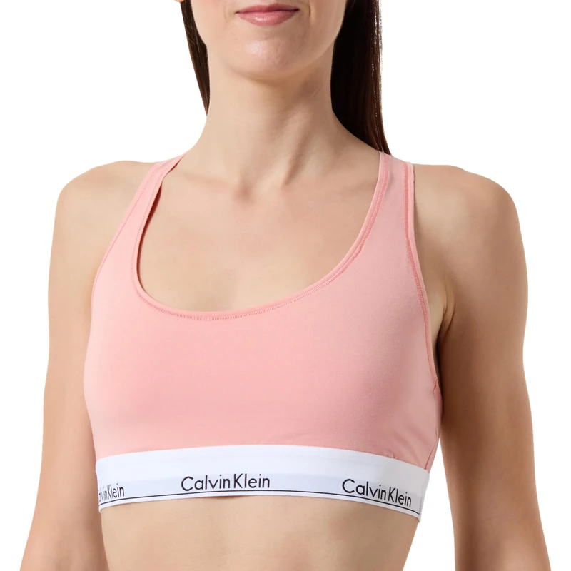 Calvin Klein Unlined Bralette Bralette Women's, Pink (Coral Almond), M