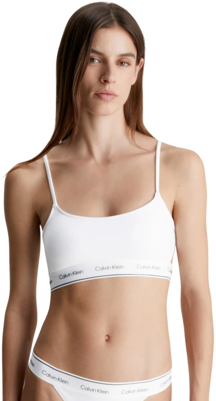 Calvin Klein Women Bikini Top Bralette Wireless, White (Pvh Classic White), L - Image 1
