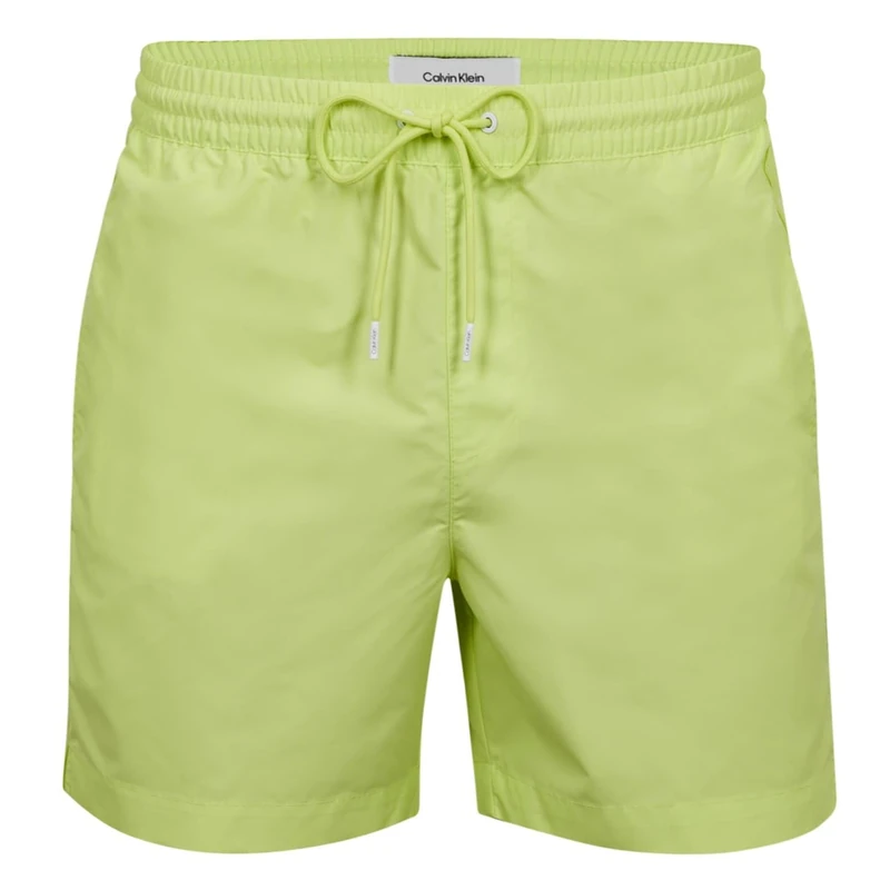 Calvin Klein Men Swim Trunks Medium Drawstring Mid-Length, Yellow (Sunny Lime), XL