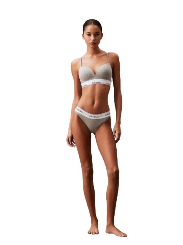 Calvin Klein Women’s Push Up Plunge Underwire Bra, Grey (Grey Heather), 38C