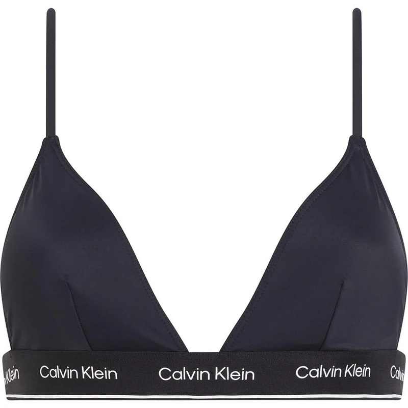 Calvin Klein Women's Non-Wired Triangle Bikini Top, Black (Pvh Black), L