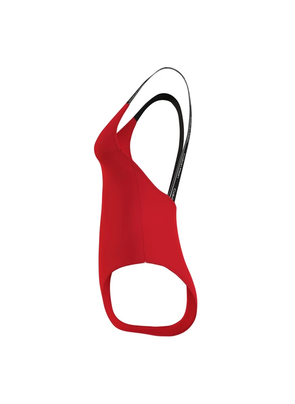 Calvin Klein Women Bathing Suit One Piece Low Back, Red (Cajun Red), XXL