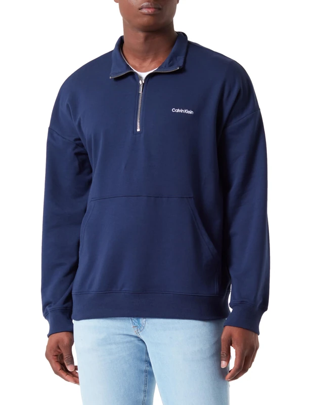 Calvin Klein Men Sweatshirt no Hood, Blue (Blue Shadow), M