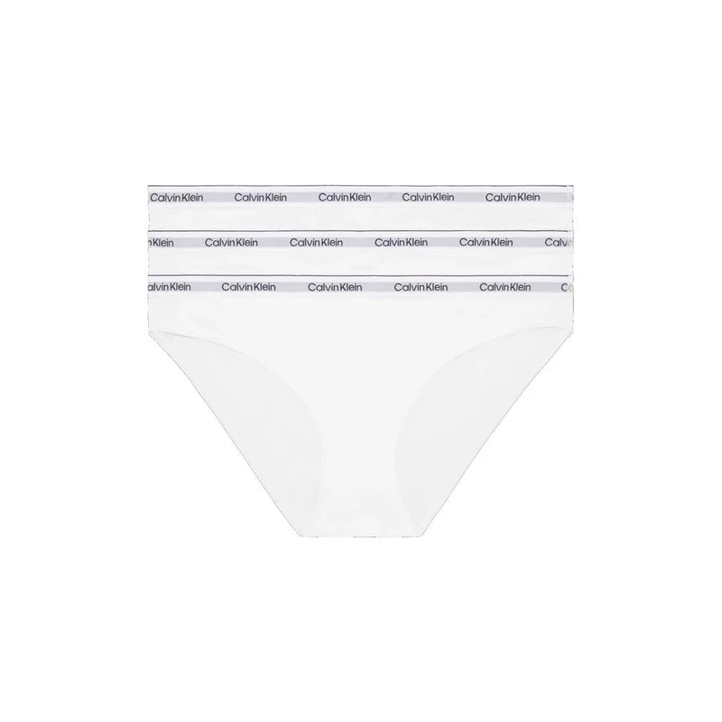 Calvin Klein Women’s 3 Pack Cotton Bikini Briefs with Stretch, White (White/White/White), XXL