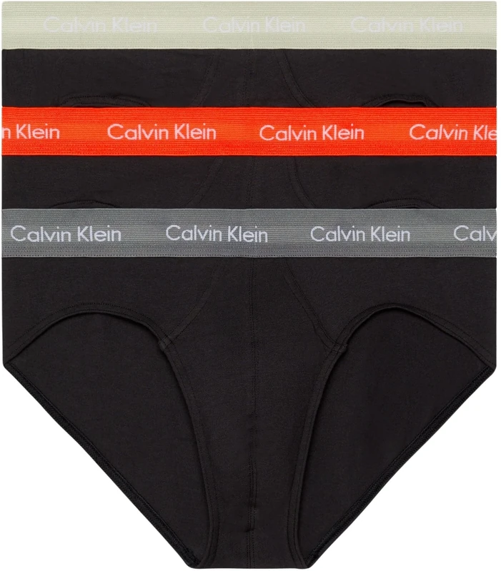 Calvin Klein Men Hip Briefs Stretch Cotton 3-Pack - XL Black