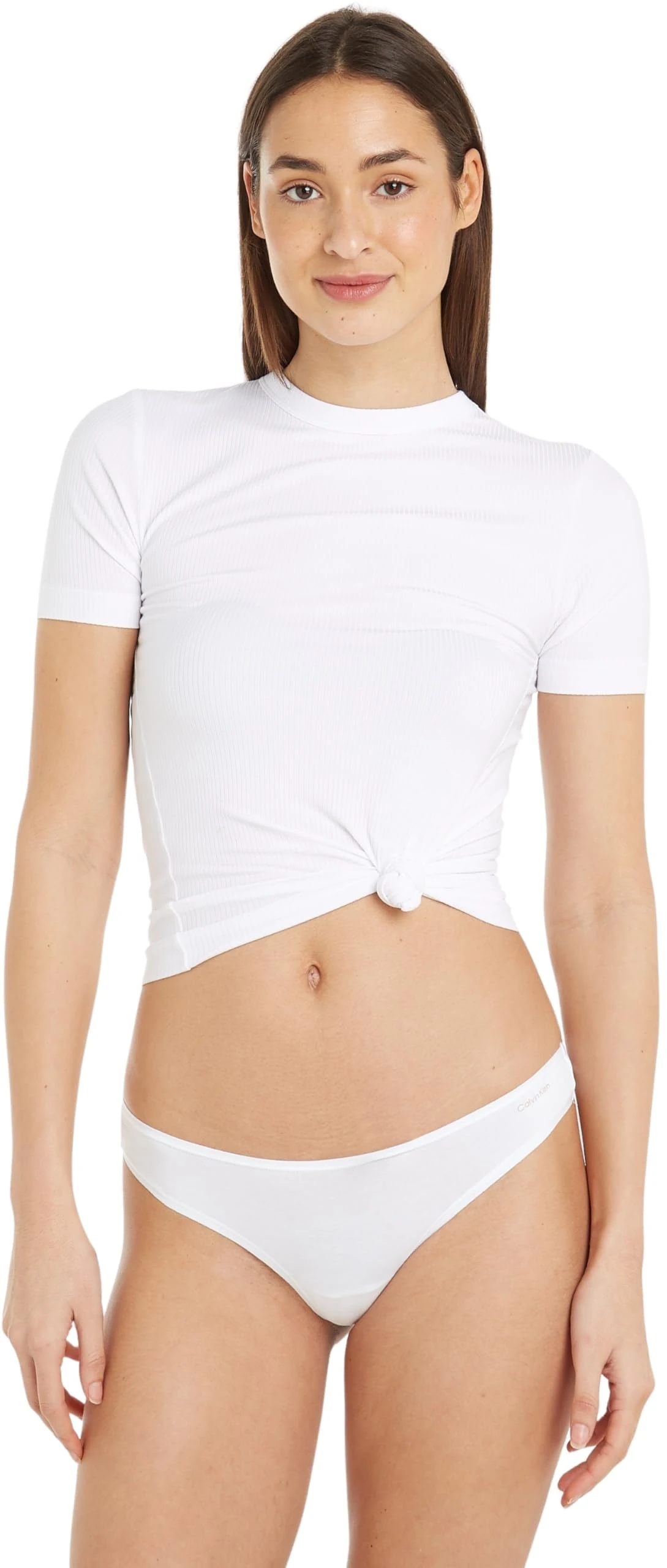 Calvin Klein Women Pack of 3 Thong Ideal Cotton Tanga, White (White/White/White), XL