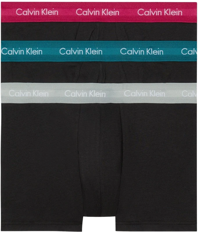 Calvin Klein Men’s 3 Pack Low Rise Trunks, Black (B- Gry Htr, Chesapeake Bay, Jwl Wbs), M